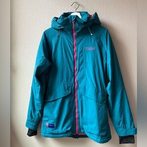 Trew Gear Teal and Pink Ski Jacket (Size:M)